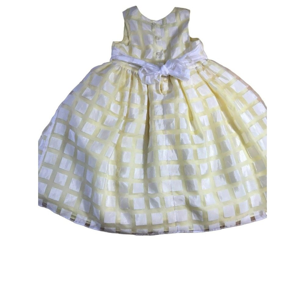 Yellow Dress Size Girl's XS 4/5 Flower & Tie Back Bow Party Holiday Edition - Picture 10 of 12